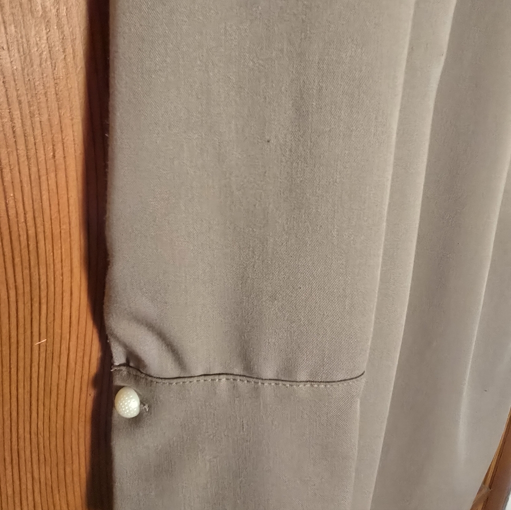 EMO Vintage Tan And White Peter Pan Colar Dress - Picture 5 of 6